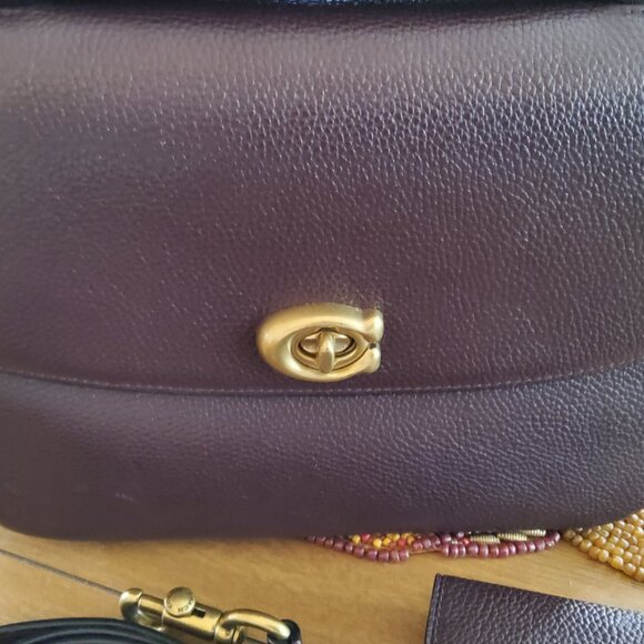 Rare Coach Cassie in Oxblood + Matching Wallet 68348 - Picture 3 of 16